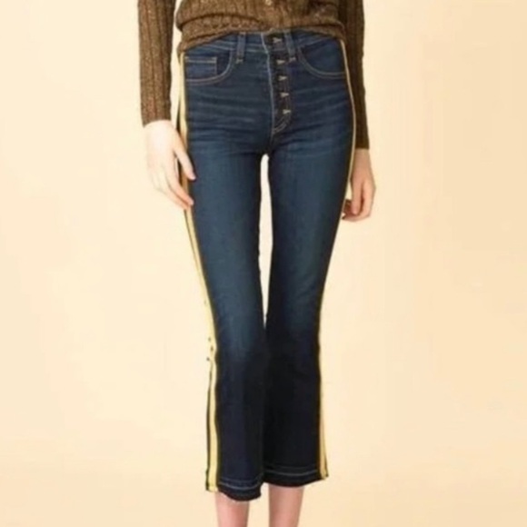 VERONICA BEARD Carolyn stripe flare crop jeans - Picture 1 of 9